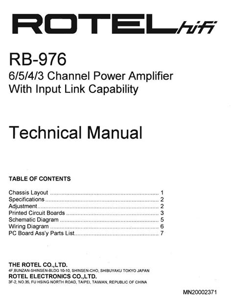 Rotel RB-976 Manual pdf